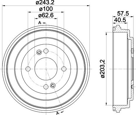 HELLA PAGID 8DT 355 301-881 - Tambour de frein droxauto.com