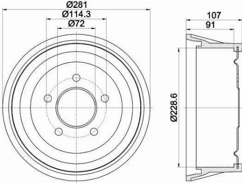 HELLA PAGID 8DT 355 301-771 - Tambour de frein droxauto.com