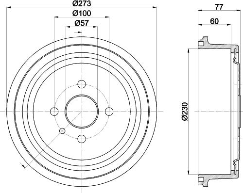 HELLA PAGID 8DT 355 303-451 - Tambour de frein droxauto.com