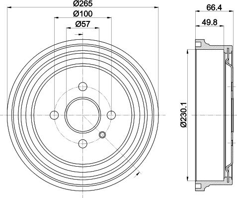 HELLA PAGID 8DT 355 303-471 - Tambour de frein droxauto.com