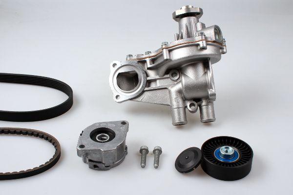 Hepu PK05138 - Pompe à eau+Jeu de courroie trapézoïdale à nervures droxauto.com