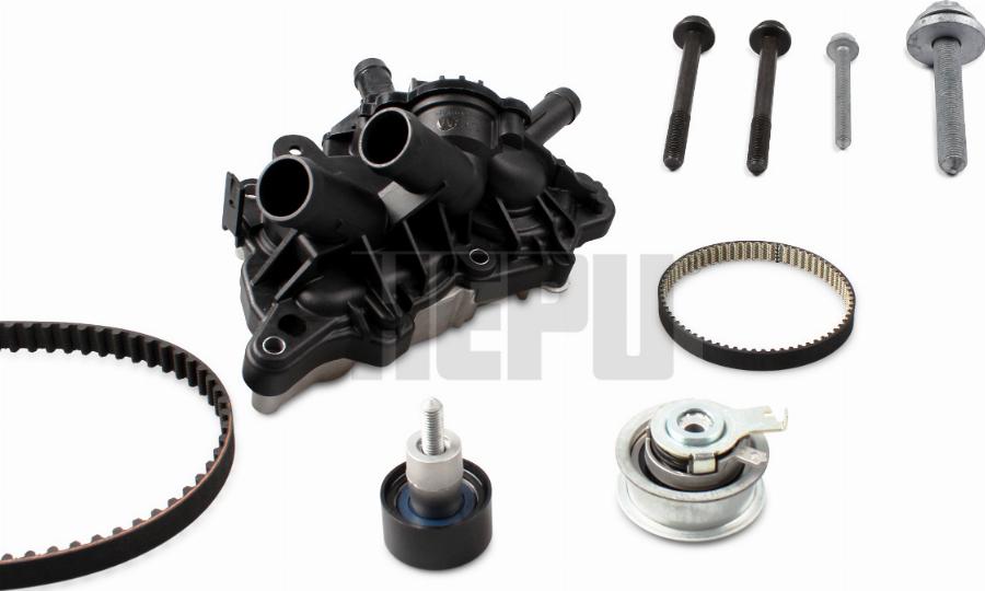 Hepu PK06851 - Pompe à eau + kit de courroie de distribution droxauto.com