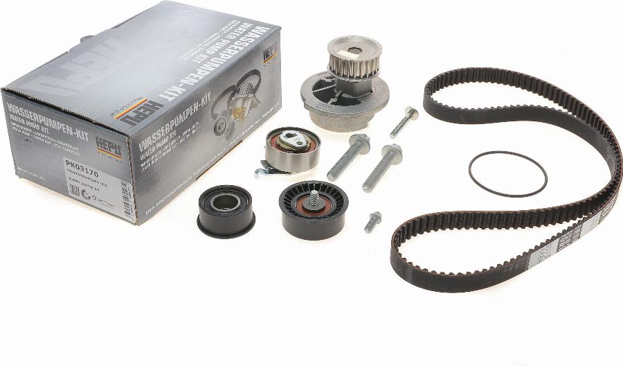 Hepu PK03170 - Pompe à eau + kit de courroie de distribution droxauto.com