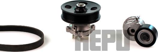 Hepu PK03230 - Pompe à eau+Jeu de courroie trapézoïdale à nervures droxauto.com