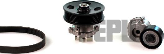 Hepu PK03231 - Pompe à eau+Jeu de courroie trapézoïdale à nervures droxauto.com