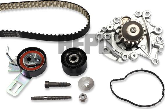 Hepu PK19010 - Pompe à eau + kit de courroie de distribution droxauto.com