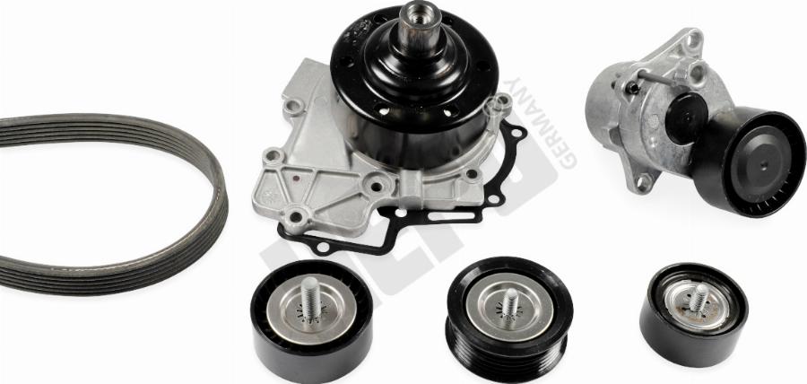 Hepu PK15160A - Pompe à eau+Jeu de courroie trapézoïdale à nervures droxauto.com