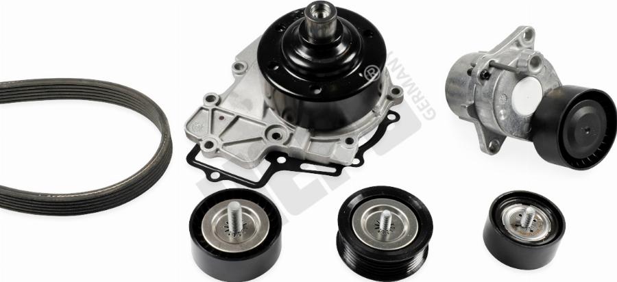 Hepu PK15161A - Pompe à eau+Jeu de courroie trapézoïdale à nervures droxauto.com