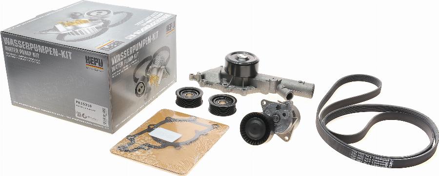 Hepu PK15310 - Pompe à eau+Jeu de courroie trapézoïdale à nervures droxauto.com