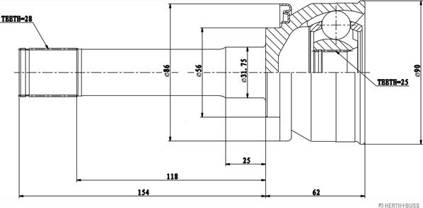 Herth+Buss Jakoparts J2825034 - Jeu de joints, arbre de transmission droxauto.com