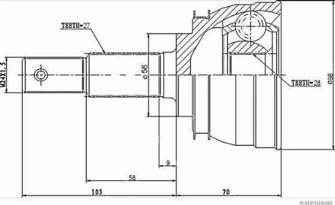 Herth+Buss Jakoparts J2821006 - Jeu de joints, arbre de transmission droxauto.com