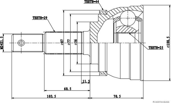 Herth+Buss Jakoparts J2821147 - Jeu de joints, arbre de transmission droxauto.com