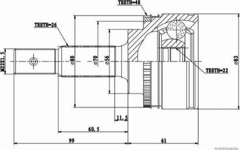 Herth+Buss Jakoparts J2822138 - Jeu de joints, arbre de transmission droxauto.com