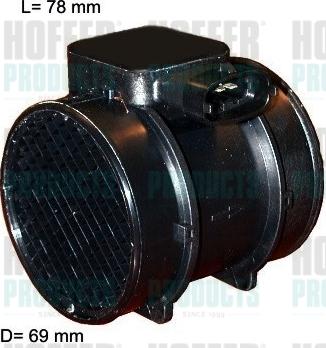 Hoffer 7516016E - Débitmètre de masse d'air droxauto.com
