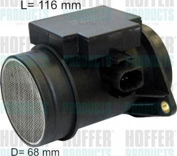 Hoffer 7516013E - Débitmètre de masse d'air droxauto.com