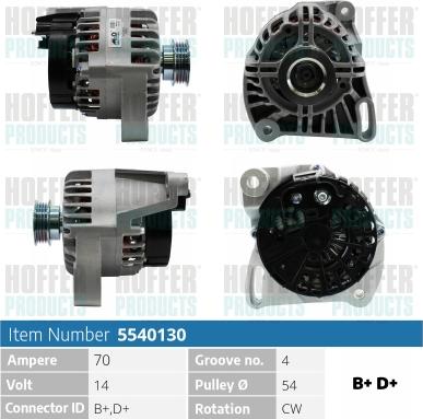 Hoffer H5540130 - Alternateur droxauto.com