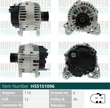 Hoffer H55151096 - Alternateur droxauto.com