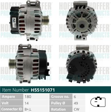 Hoffer H55151071 - Alternateur droxauto.com