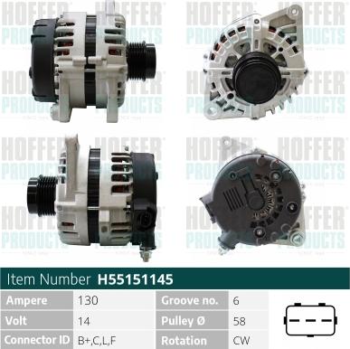 Hoffer H55151145 - Alternateur droxauto.com