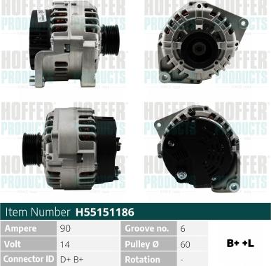 Hoffer H55151186 - Alternateur droxauto.com