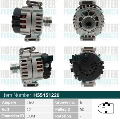 Hoffer H55151229 - Alternateur droxauto.com