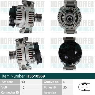 Hoffer H5510569 - Alternateur droxauto.com