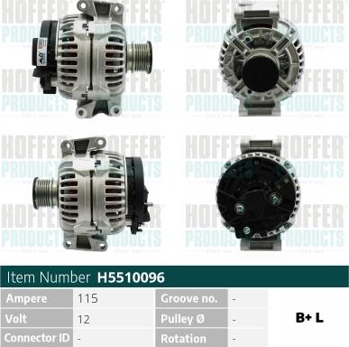 Hoffer H5510096 - Alternateur droxauto.com