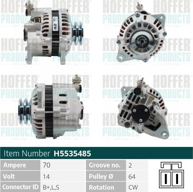 Hoffer H5535485 - Alternateur droxauto.com
