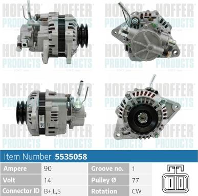 Hoffer H5535058 - Alternateur droxauto.com
