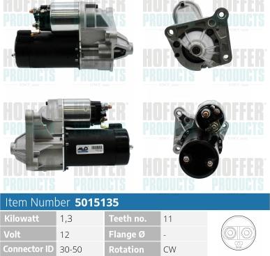 Hoffer H5015135 - Démarreur droxauto.com