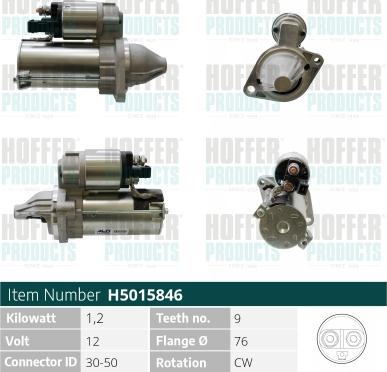 Hoffer H5015846 - Démarreur droxauto.com