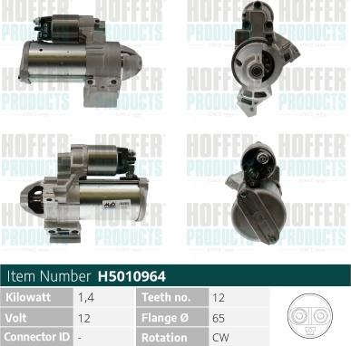 Hoffer H5010964 - Démarreur droxauto.com