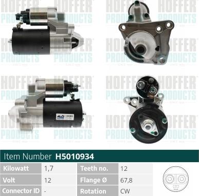 Hoffer H5010934 - Démarreur droxauto.com