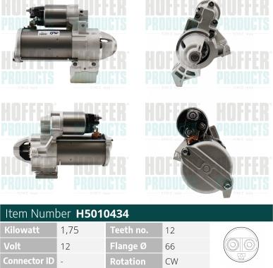 Hoffer H5010434 - Démarreur droxauto.com