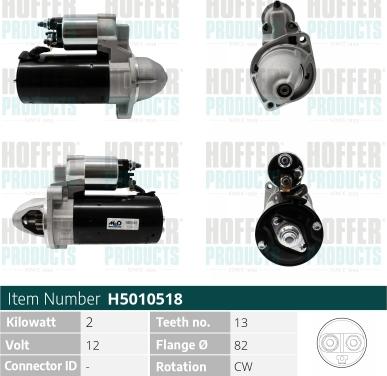 Hoffer H5010518 - Démarreur droxauto.com