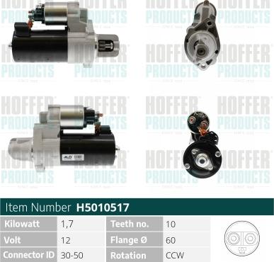 Hoffer H5010517 - Démarreur droxauto.com
