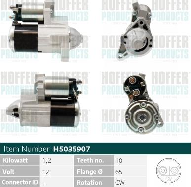 Hoffer H5035907 - Démarreur droxauto.com