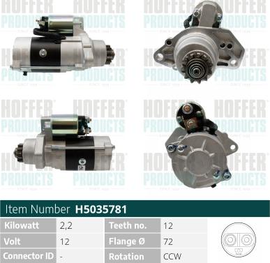Hoffer H5035781 - Démarreur droxauto.com