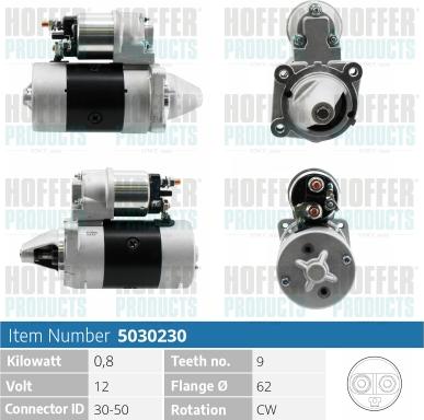 Hoffer H5030230 - Démarreur droxauto.com