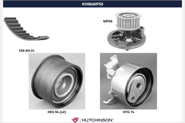 Hutchinson KH 96WP50 - Pompe à eau + kit de courroie de distribution droxauto.com