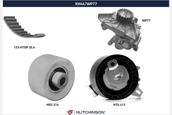 Hutchinson KH 447WP77 - Pompe à eau + kit de courroie de distribution droxauto.com