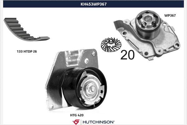 Hutchinson KH 453WP367 - Pompe à eau + kit de courroie de distribution droxauto.com