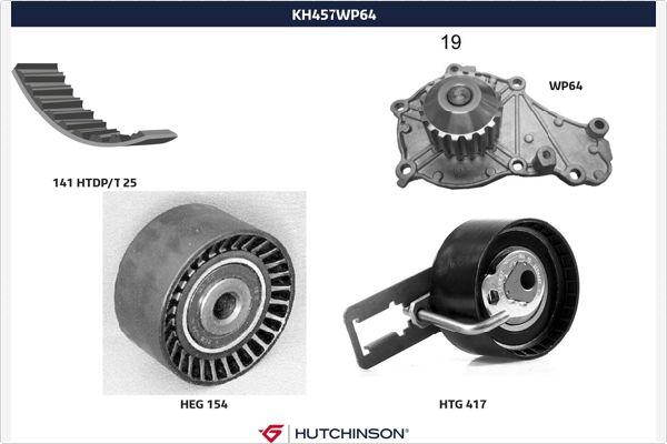 Hutchinson KH 457WP64 - Pompe à eau + kit de courroie de distribution droxauto.com