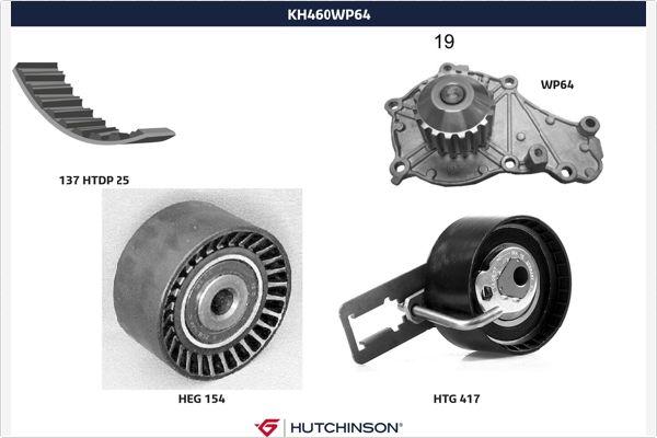 Hutchinson KH 460WP64 - Pompe à eau + kit de courroie de distribution droxauto.com