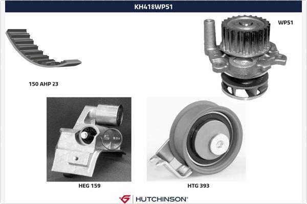 Hutchinson KH 418WP51 - Pompe à eau + kit de courroie de distribution droxauto.com