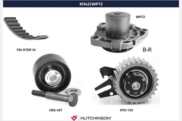 Hutchinson KH 422WP72 - Pompe à eau + kit de courroie de distribution droxauto.com