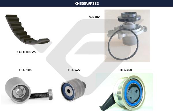 Hutchinson KH 505WP382 - Pompe à eau + kit de courroie de distribution droxauto.com