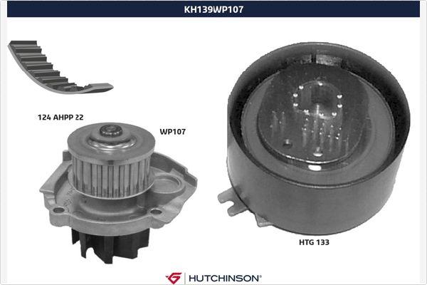 Hutchinson KH 139WP107 - Pompe à eau + kit de courroie de distribution droxauto.com