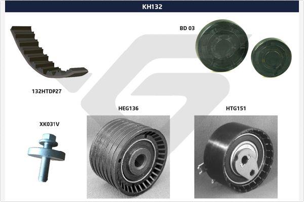 Hutchinson KH 132 - Kit de distribution droxauto.com