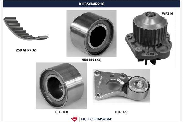 Hutchinson KH 350WP216 - Pompe à eau + kit de courroie de distribution droxauto.com